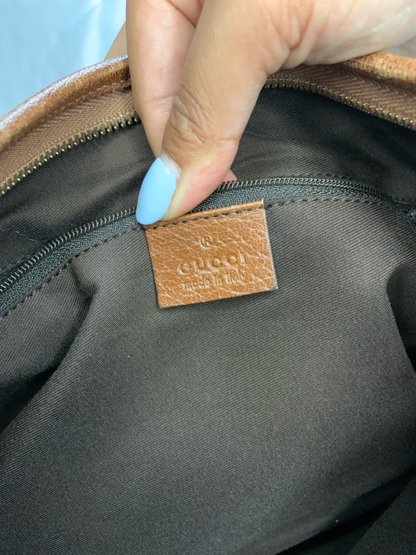 Gucci GG Denim Abbey Medium D-ring Hobo Bag