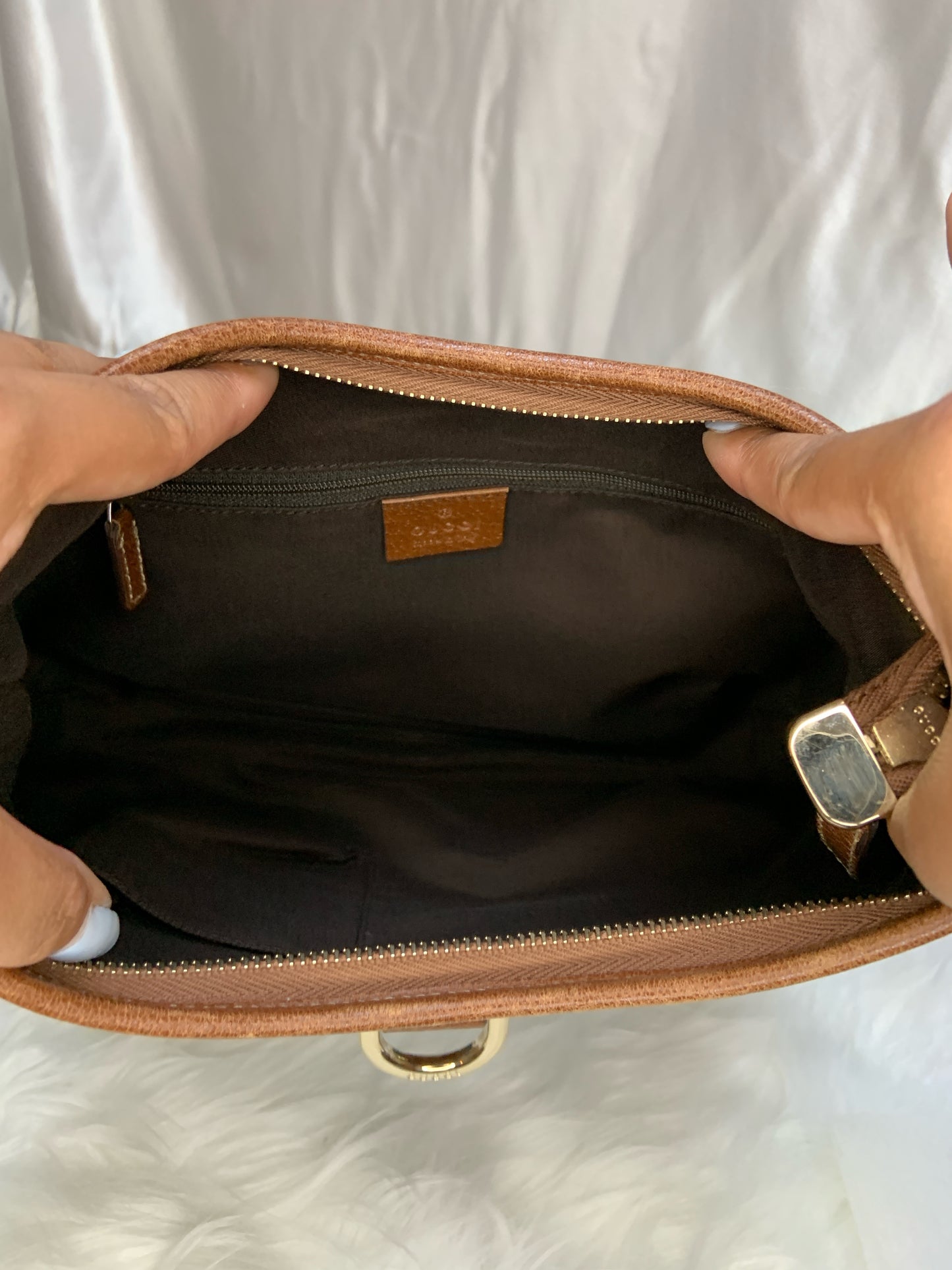 Gucci GG Denim Abbey Medium D-ring Hobo Bag