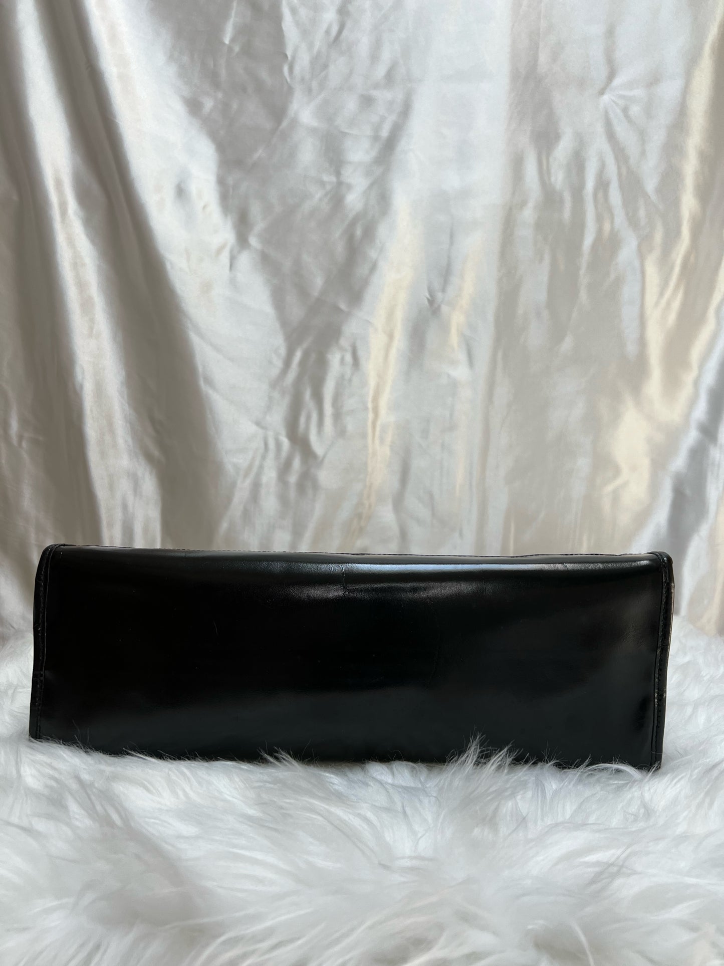 Fendi FF Shopping tote in Black Mesh and Patent Leather