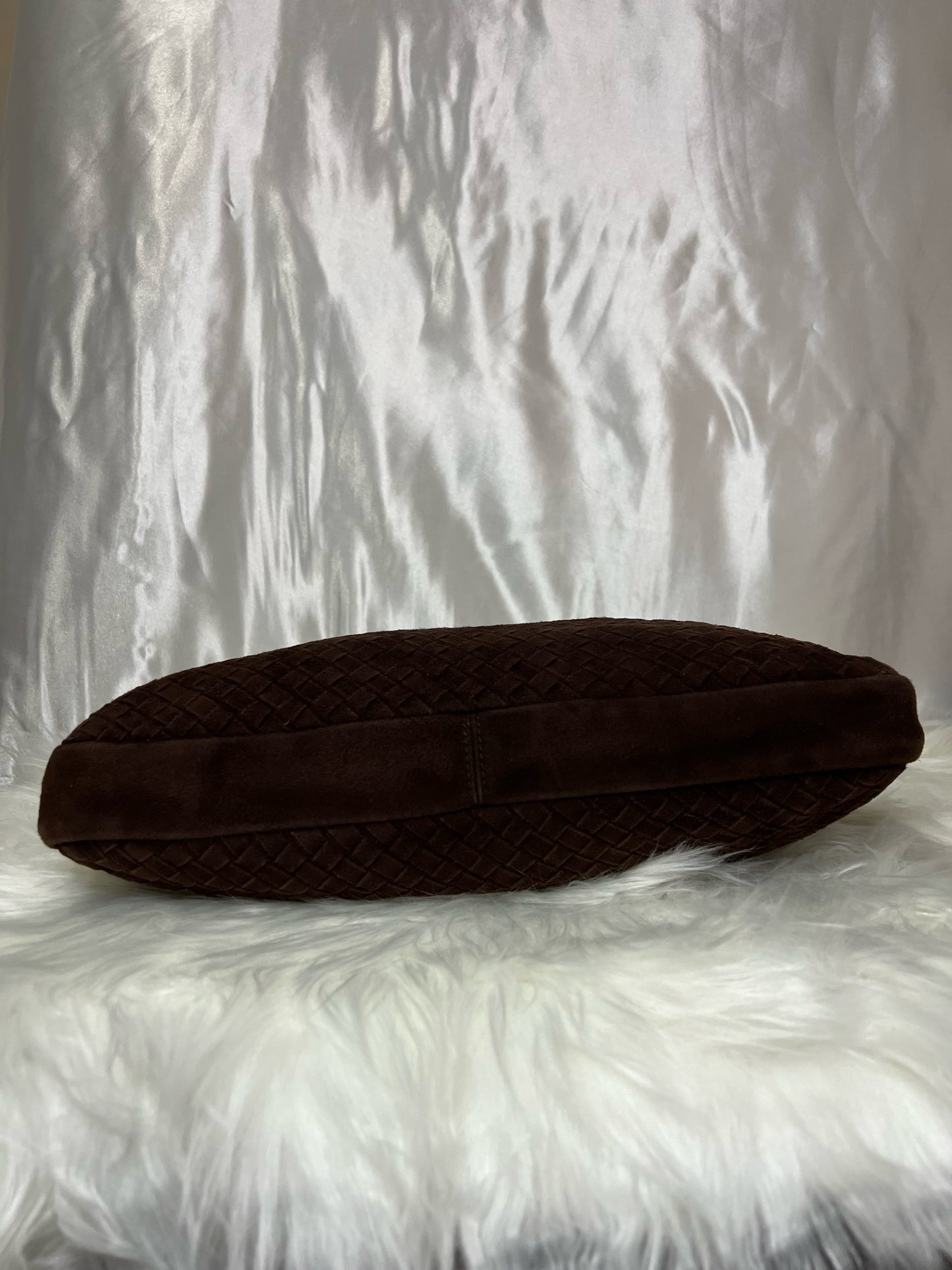 Bottega Veneta Intrecciato Suede Shoulder Bag