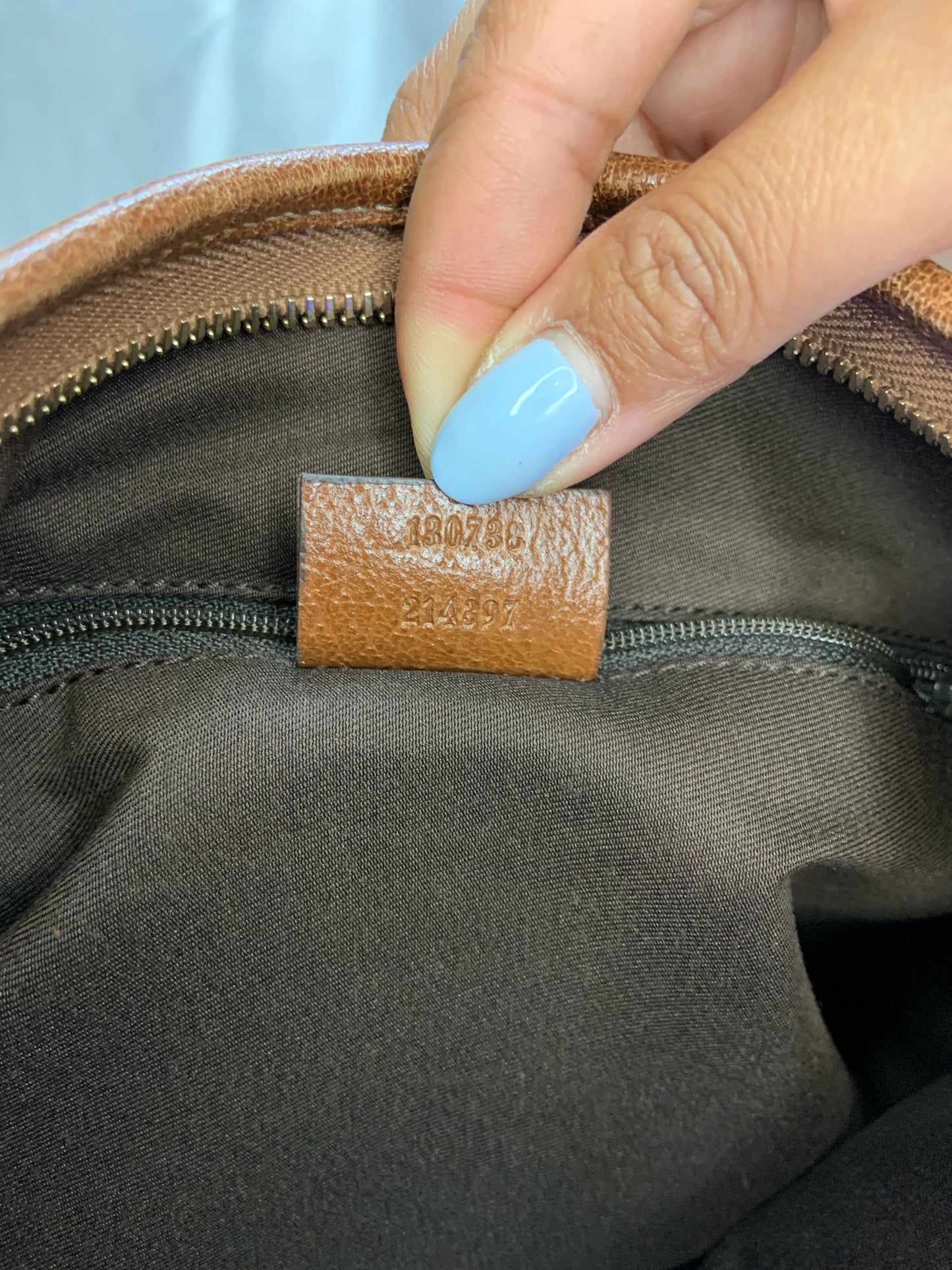 Gucci GG Denim Abbey Medium D-ring Hobo Bag