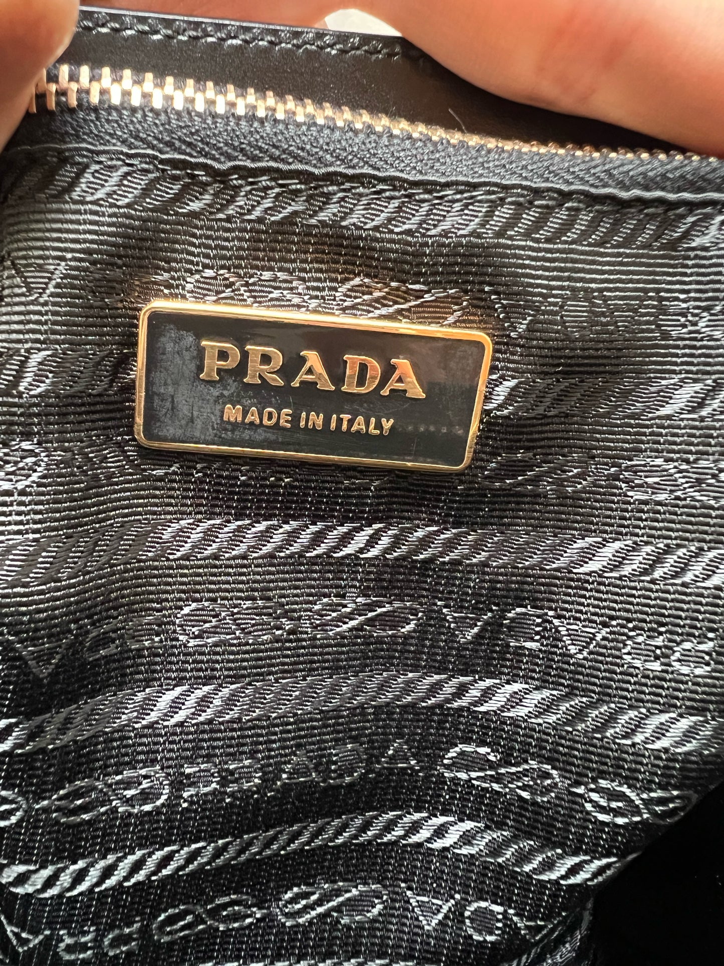 Prada Vintage Vitello Chic Black Leather Shoulder Bag