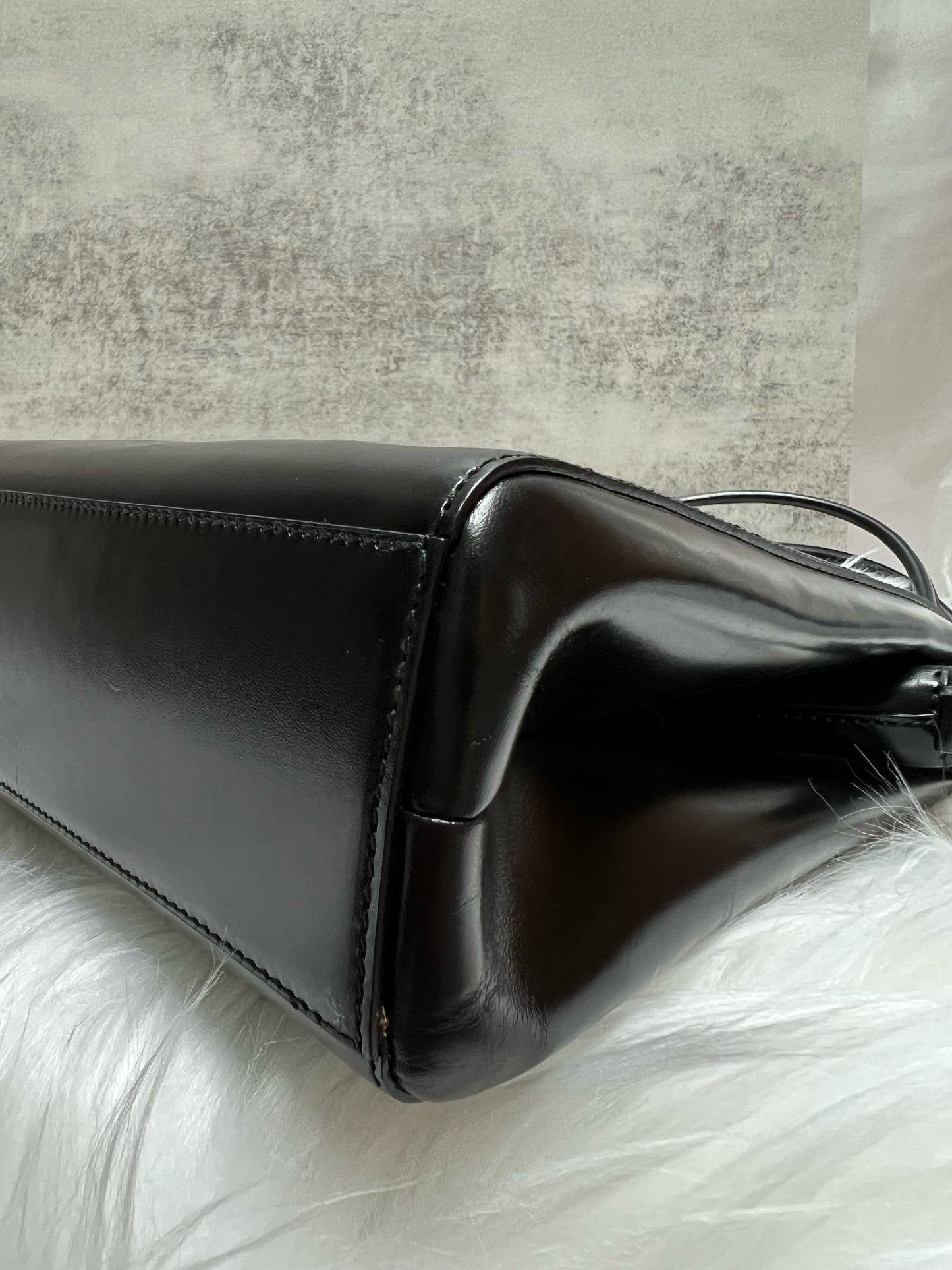 Prada Vintage Vitello Chic Black Leather Shoulder Bag