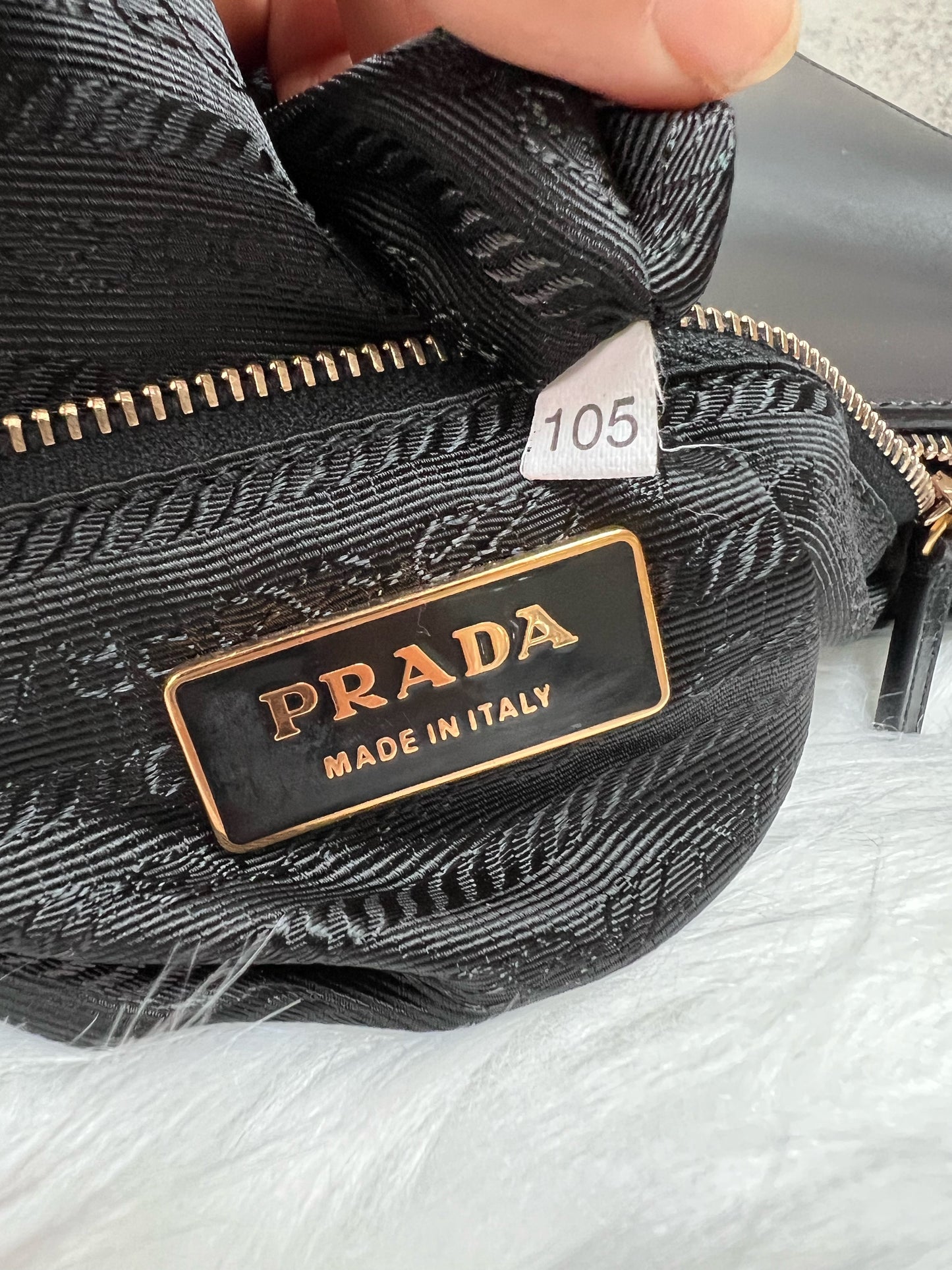 Prada Vintage Vitello Chic Black Leather Shoulder Bag