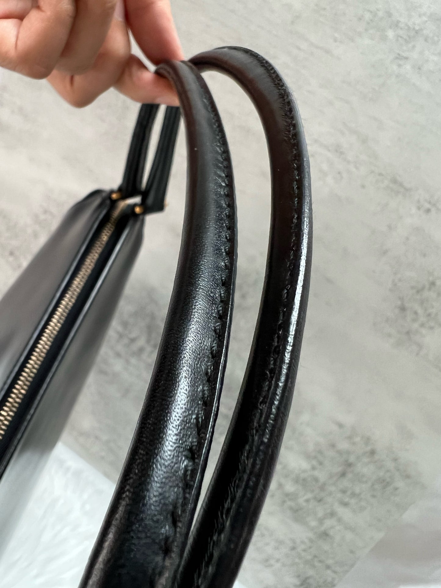 Prada Vintage Vitello Chic Black Leather Shoulder Bag