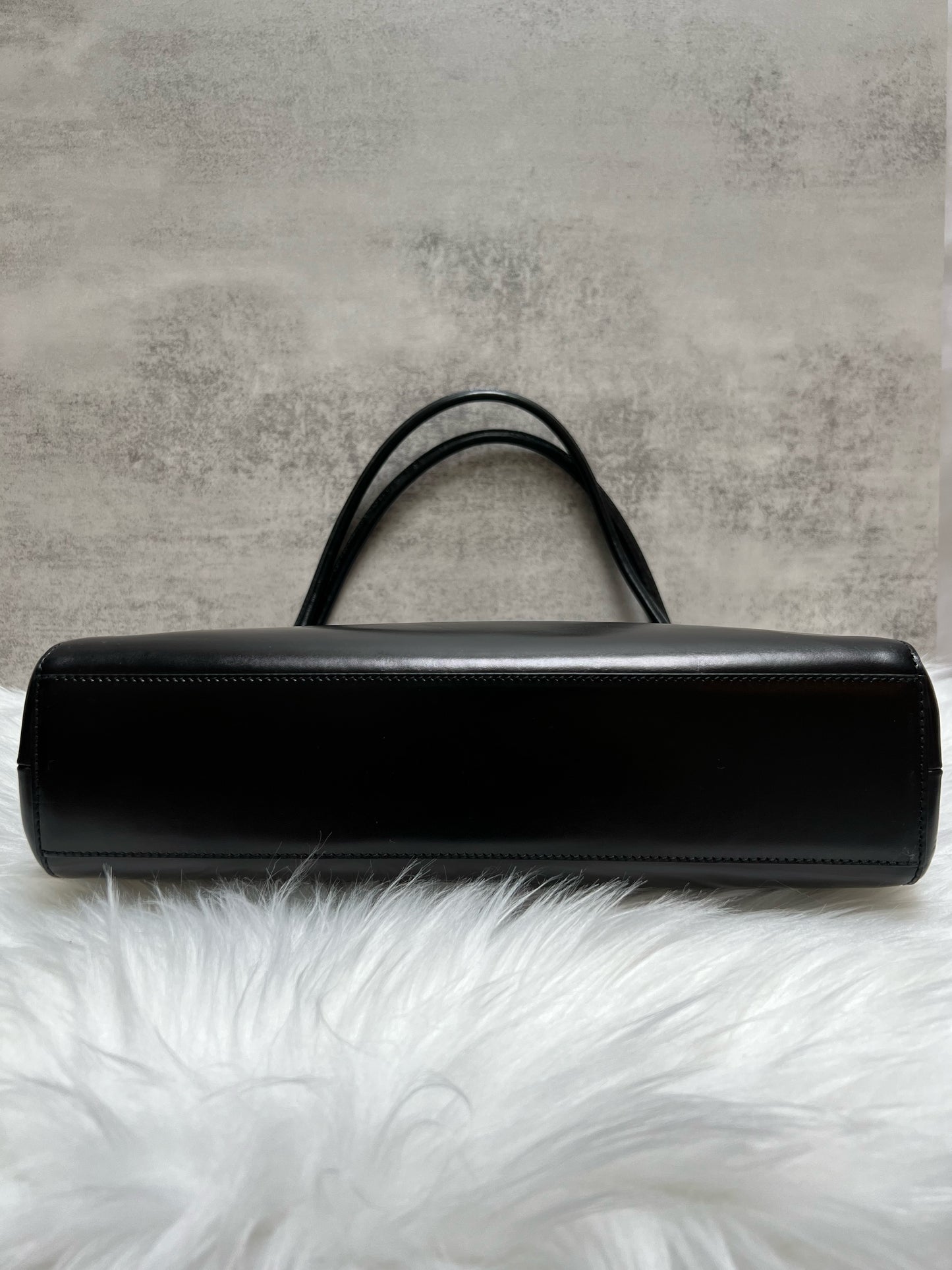 Prada Vintage Vitello Chic Black Leather Shoulder Bag
