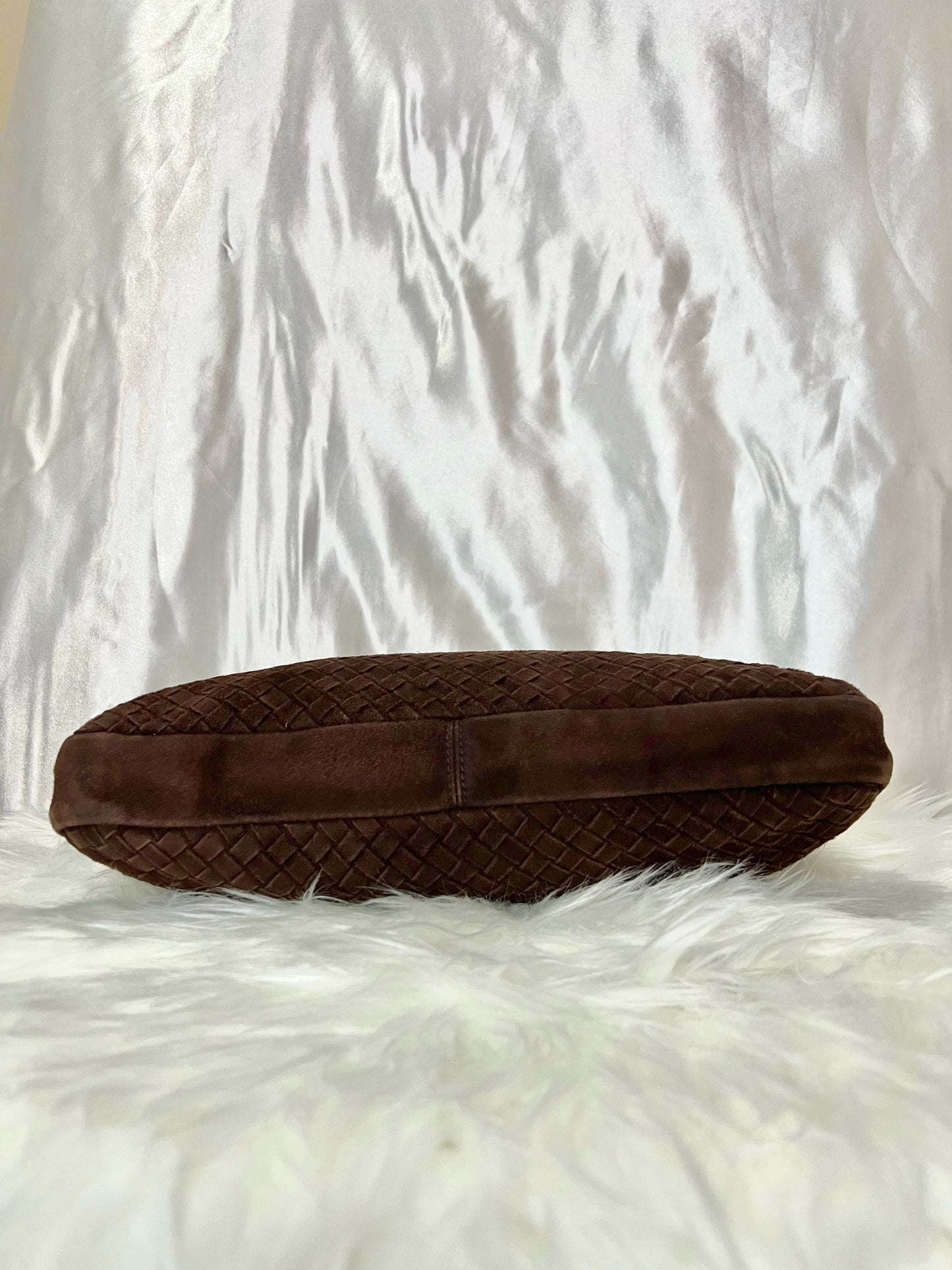 Bottega Veneta Intrecciato Suede Shoulder Bag