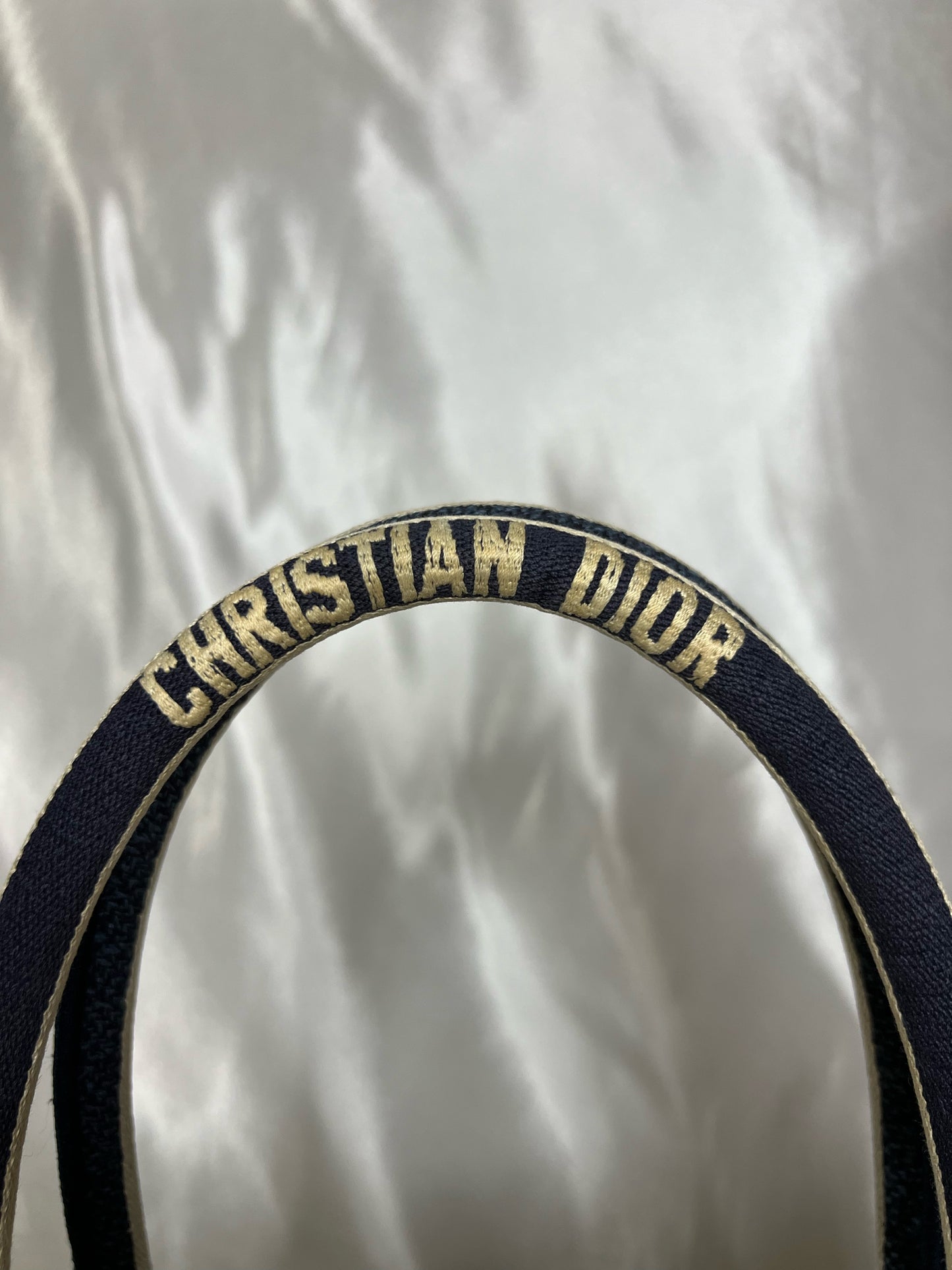 Christian Dior Canvas Embroidered Paisley Medium Book Tote Blue Multicolor