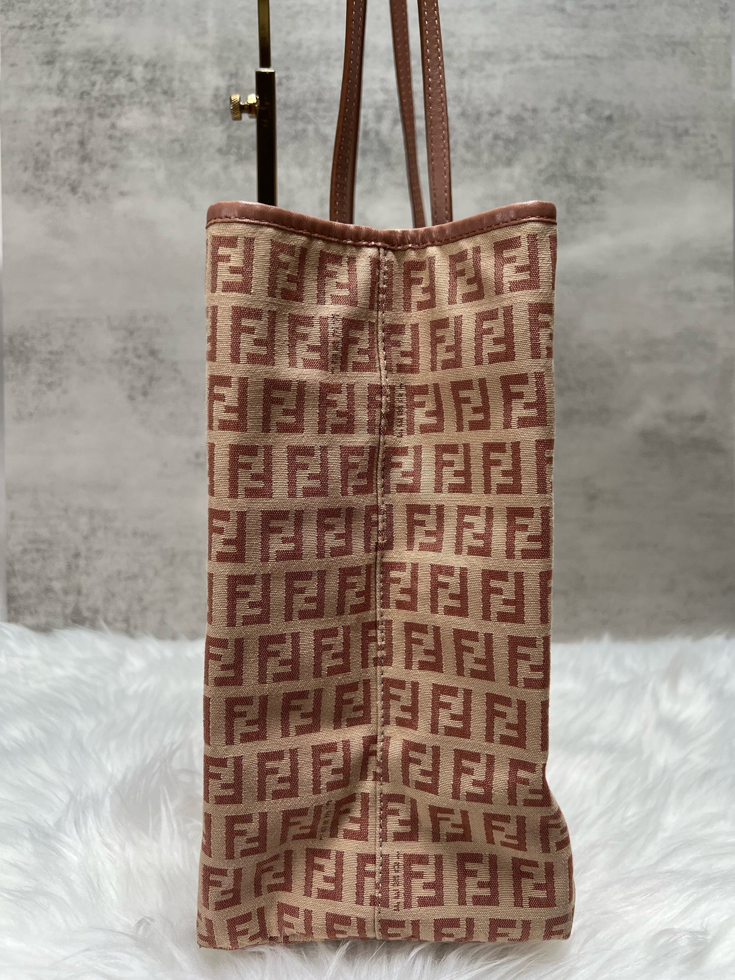 Fendi Pink Zucchino Canvas Tote