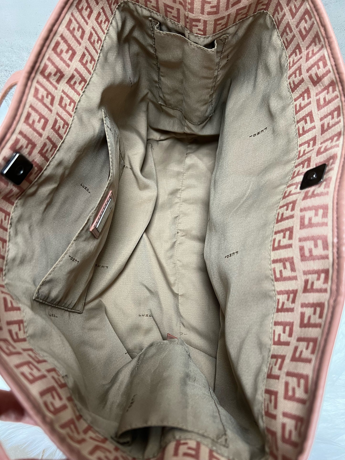 Fendi Pink Zucchino Canvas Tote
