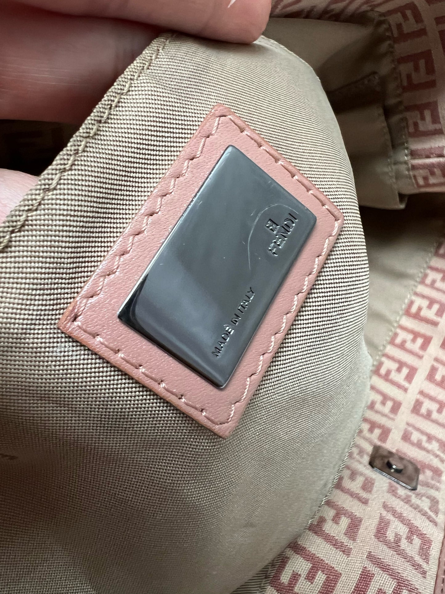 Fendi Pink Zucchino Canvas Tote